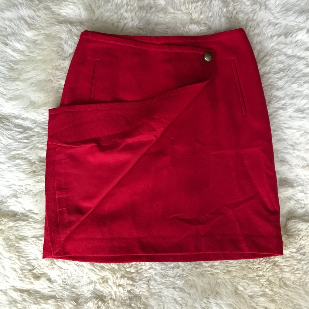 Talbots Womens 8 Red Hot Wool Skirt